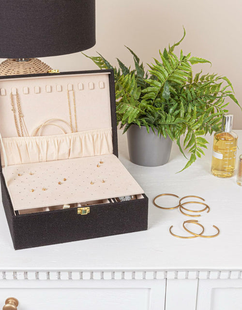 Load image into Gallery viewer, Household Essentials Vegan Leather Travel Jewelry Organizer Box Caramel
