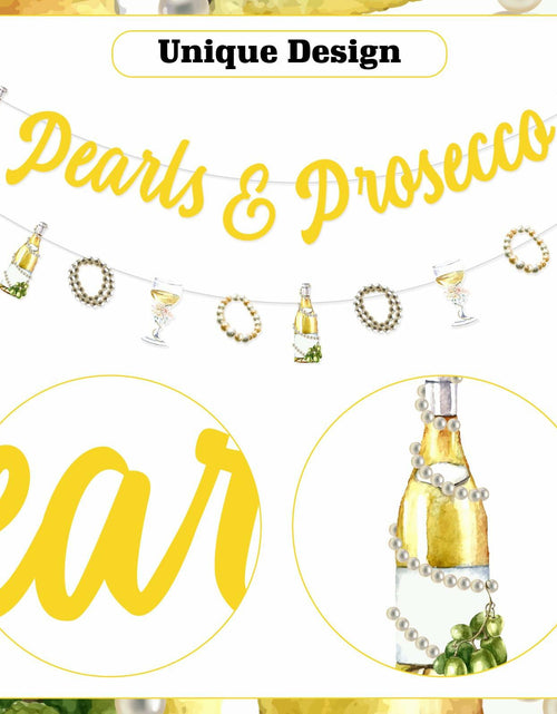 Load image into Gallery viewer, Sursurprise Pearls &amp; Prosecco Bridal Shower Banner Bachelorette Wedding Decor
