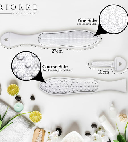 Riorre Professional 3-in-1 Foot Scrubber Callus Remover White Pack 1