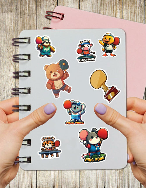 Load image into Gallery viewer, BIGZORO 50PCS Ping Pong Table Tennis Stickers Waterproof Vinyl Decals
