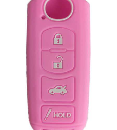 KAWIHEN Silicone Key Fob Cover Pink for Mazda 3 6 CX-7 CX-9 MX-5 Miata