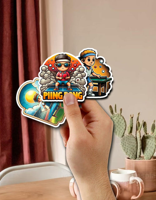 Load image into Gallery viewer, BIGZORO 50PCS Ping Pong Table Tennis Stickers Waterproof Vinyl Decals
