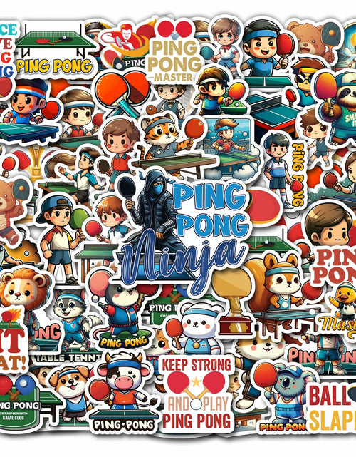 Load image into Gallery viewer, BIGZORO 50PCS Ping Pong Table Tennis Stickers Waterproof Vinyl Decals
