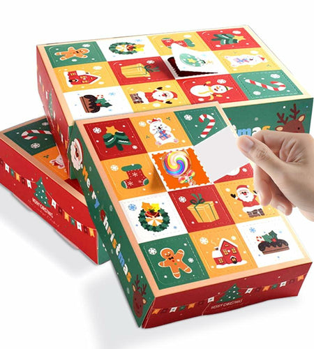 IPEWOEF 5PCS Christmas Gift Boxes 12-Grid Advent Surprise DIY Holiday Box