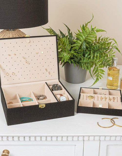 Load image into Gallery viewer, Household Essentials Vegan Leather Travel Jewelry Organizer Box Caramel
