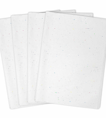 MR FIVE White Glitter Tissue Paper 14x20in 100 Sheets White Sparkle