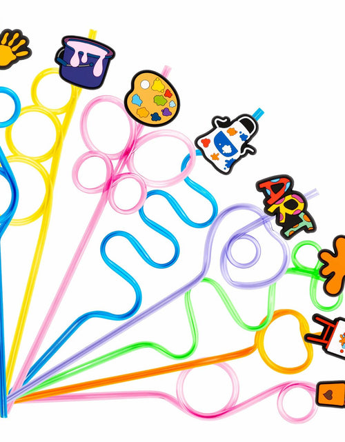Load image into Gallery viewer, SODWINCO 24PCS Art Drinking Crazy Straws Kids Birthday Party Supplies Multicolor
