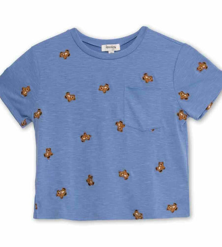 Speechless Girl's Graphic T-Shirt Periwinkle Bear Size XL