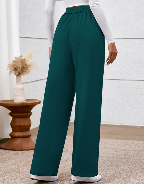 Load image into Gallery viewer, BTFBM Women's High Waisted Stretchy Palazzo Pants Dark Blue Size L
