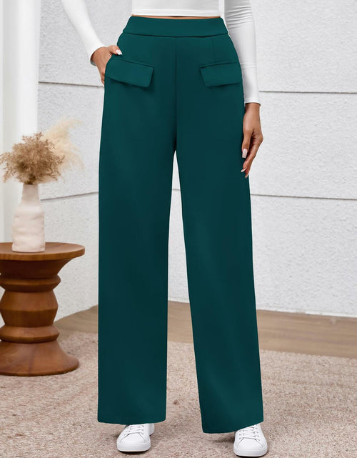 Load image into Gallery viewer, BTFBM Women's High Waisted Stretchy Palazzo Pants Dark Blue Size L
