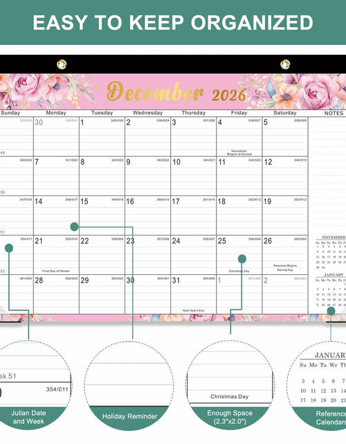Load image into Gallery viewer, Lbylyhxc 2026 18-Month Desk Calendar Flowers 17x12 inches
