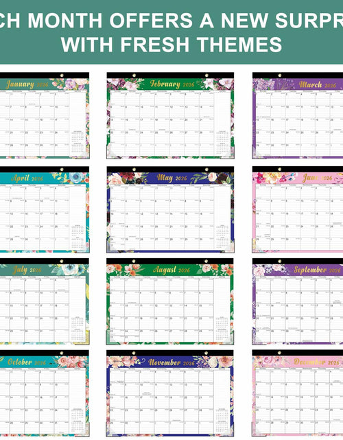 Load image into Gallery viewer, Lbylyhxc 2026 18-Month Desk Calendar Flowers 17x12 inches
