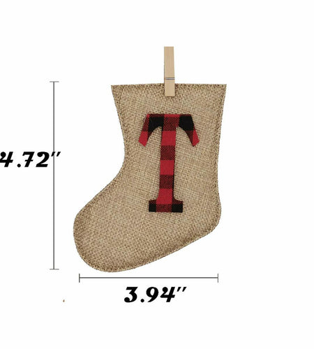KINNJAS Merry Christmas Burlap Sock Banner 28 Piece Cotton Decoration