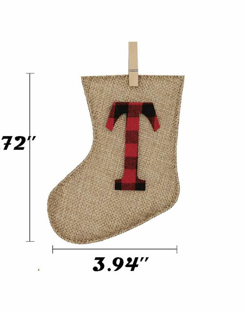 Load image into Gallery viewer, KINNJAS Merry Christmas Burlap Sock Banner 28 Piece Cotton Decoration

