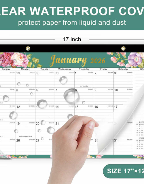 Load image into Gallery viewer, Lbylyhxc 2026 18-Month Desk Calendar Flowers 17x12 inches
