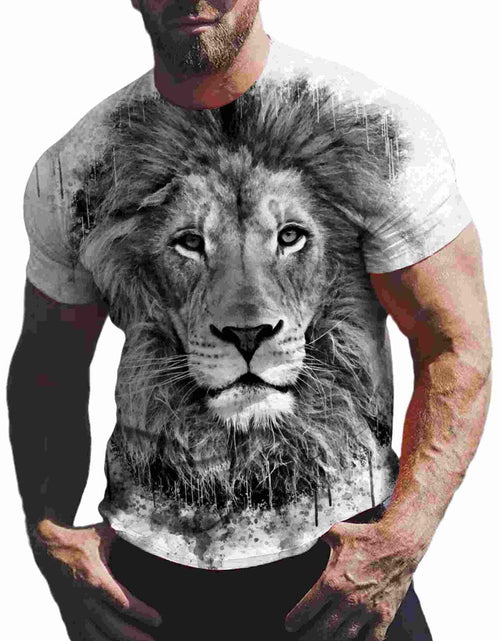 Load image into Gallery viewer, Wuiliy 3D Pattern T Shirt for Men Casual Printed Short Sleeve Animal Graphic Tee
