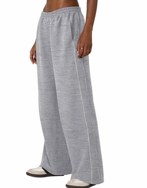 Load image into Gallery viewer, NIMIN Women's Wide Leg Sweatpants High Waist Cotton Light Grey Size S
