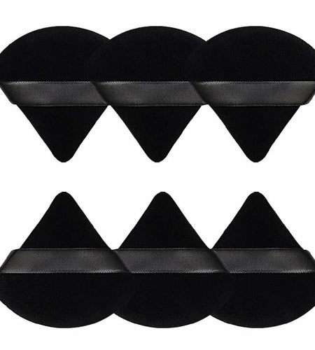 PAGOCI 6pcs Powder Puff Triangle Velour Makeup Sponges Pink Foundation Blender