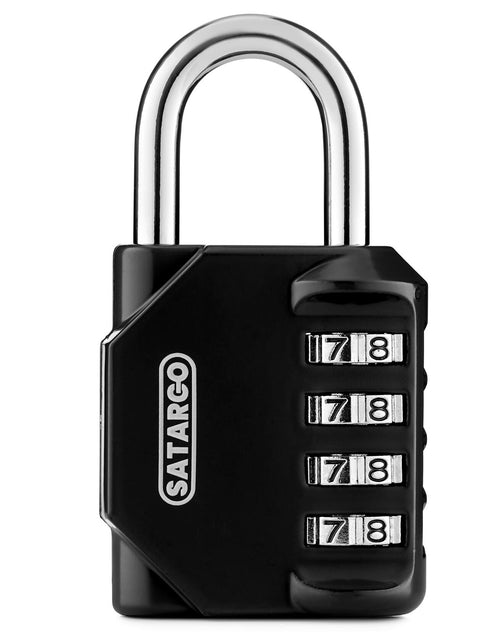 Load image into Gallery viewer, Satargo 4 Digit Combination Lock Cut Resistant Gym Padlock Yellow 2 Pack
