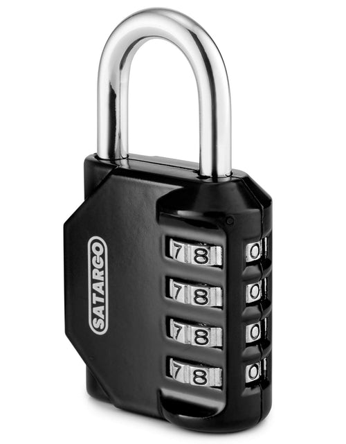 Load image into Gallery viewer, Satargo 4 Digit Combination Lock Cut Resistant Gym Padlock Yellow 2 Pack
