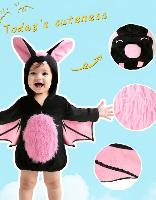 Load image into Gallery viewer, JEGERMIG Toddler Bat Plush Costume Onesie Baby Black Size 2'-2'4"
