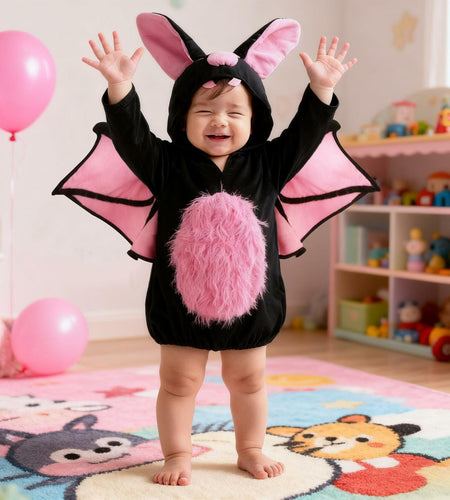 JEGERMIG Toddler Bat Plush Costume Onesie Baby Black Size 2'-2'4"
