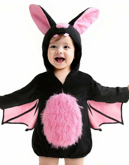 Load image into Gallery viewer, JEGERMIG Toddler Bat Plush Costume Onesie Baby Black Size 2'-2'4"
