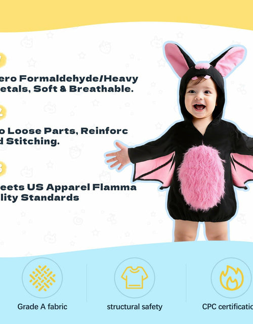 Load image into Gallery viewer, JEGERMIG Toddler Bat Plush Costume Onesie Baby Black Size 2'-2'4"
