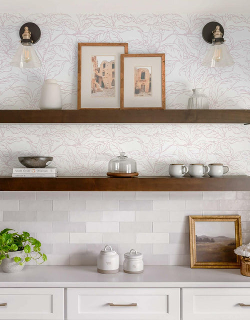 Load image into Gallery viewer, Heroad Boho Floral Peel &amp; Stick Wallpaper Pink White 17.3x78.7in Vinyl
