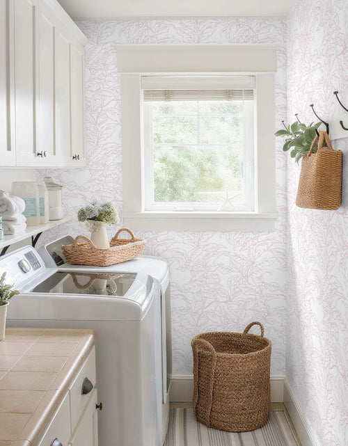 Load image into Gallery viewer, Heroad Boho Floral Peel &amp; Stick Wallpaper Pink White 17.3x78.7in Vinyl

