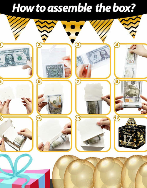 Load image into Gallery viewer, Toerifer Money Box Birthday Gift Black Gold 17th Birthday 35 Bags Size One Size
