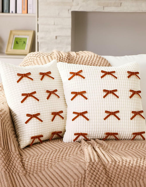 Load image into Gallery viewer, Newwiee Boho Decorative Throw Pillow Covers 18x18 White 2pcs
