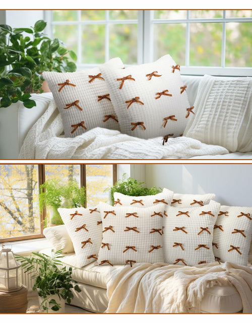 Load image into Gallery viewer, Newwiee Boho Decorative Throw Pillow Covers 18x18 White 2pcs
