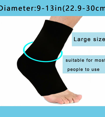 icepac Ankle Ice Pack Reusable Cold Therapy Compression Sock Black