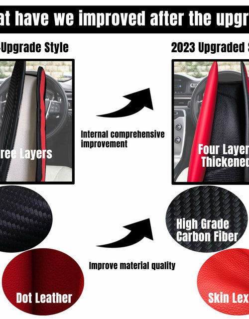 Load image into Gallery viewer, MVJAA Carbon Fiber Leather Seat Belt Covers, Thickening Pad, 2 Pack Black

