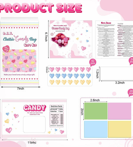 Sadnyy DIY Emotional Support Candy Bags 24 Count Positive Affirmation Kit