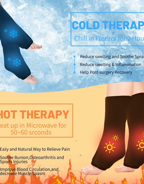 Load image into Gallery viewer, icepac Ankle Ice Pack Reusable Cold Therapy Compression Sock Black
