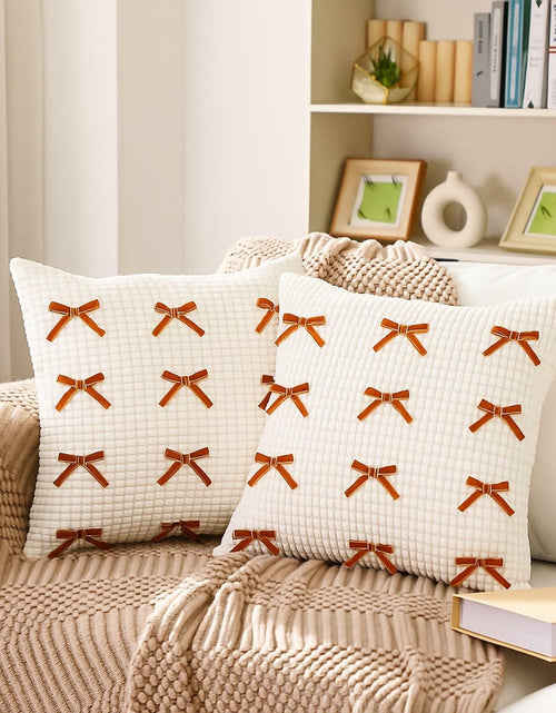 Load image into Gallery viewer, Newwiee Boho Decorative Throw Pillow Covers 18x18 White 2pcs
