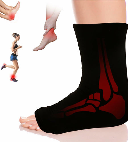 icepac Ankle Ice Pack Reusable Cold Therapy Compression Sock Black