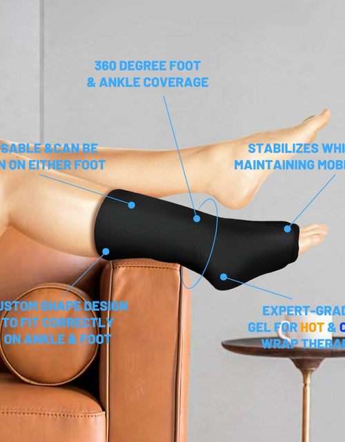 Load image into Gallery viewer, icepac Ankle Ice Pack Reusable Cold Therapy Compression Sock Black
