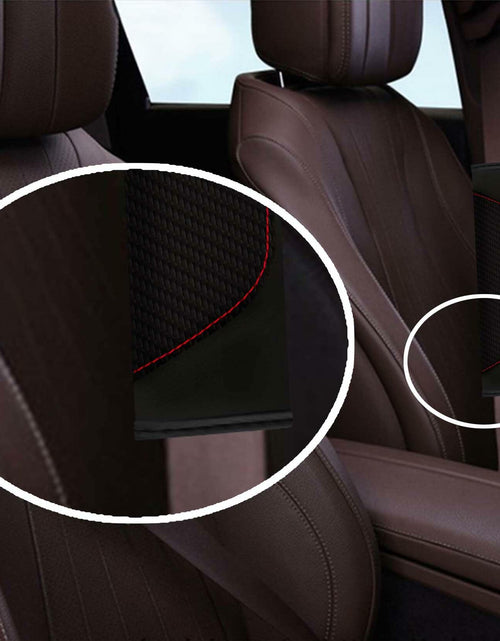 Load image into Gallery viewer, MVJAA Carbon Fiber Leather Seat Belt Covers, Thickening Pad, 2 Pack Black

