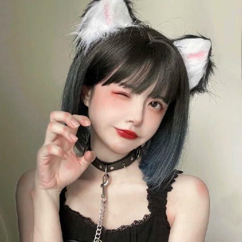 Load image into Gallery viewer, Jinshining White Cat Fox Ears Cosplay Headband with Bells Faux Fur Unisex
