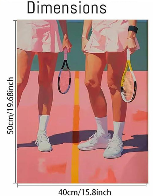 Load image into Gallery viewer, cupmod Vintage Sport Paint by Numbers Kit Retro Tennis 16x20 inch
