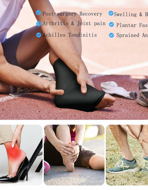 Load image into Gallery viewer, icepac Ankle Ice Pack Reusable Cold Therapy Compression Sock Black
