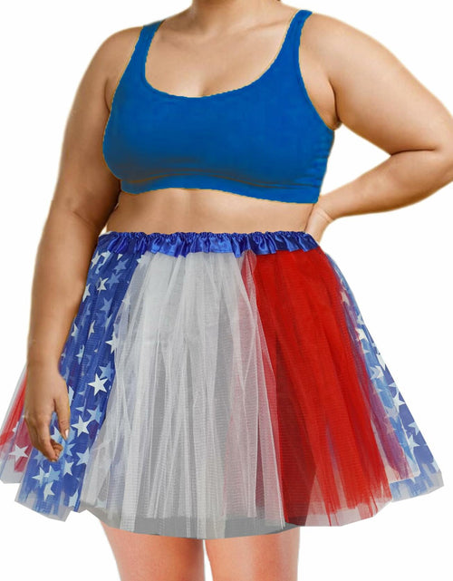 Load image into Gallery viewer, SUFEINI Women's Plus Size Usa Star Tutu Skirt Dance Ballet Halloween Size Plus
