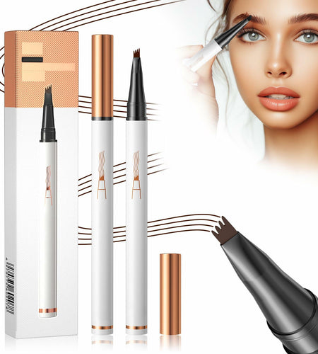 YIWANLLE Eyebrow Microblading Pen 3D Waterproof 4 Fork Tip Dark Coffee 1 Count