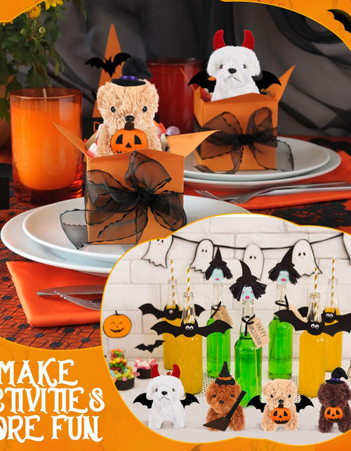 Load image into Gallery viewer, Vinsot Halloween Mini Dog Plush Toys 16pcs Bat Pumpkin 4" White Apricot Brown
