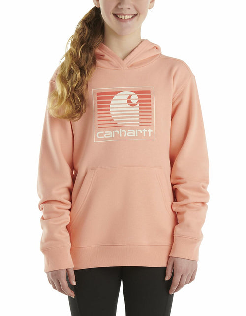 Load image into Gallery viewer, Carhartt Girls Pullover Hoodie Graphic Sweatshirt Peach Amber Size 6X
