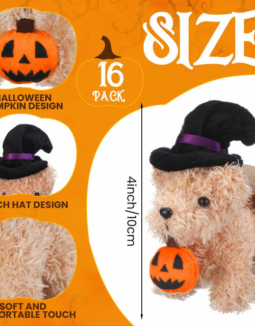 Load image into Gallery viewer, Vinsot Halloween Mini Dog Plush Toys 16pcs Bat Pumpkin 4" White Apricot Brown
