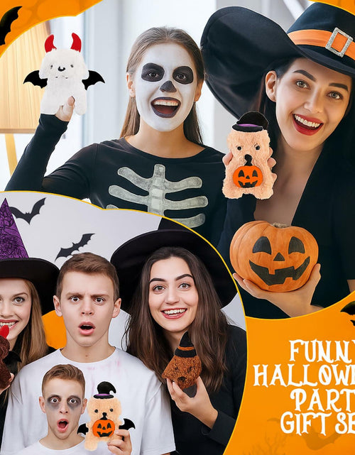 Load image into Gallery viewer, Vinsot Halloween Mini Dog Plush Toys 16pcs Bat Pumpkin 4" White Apricot Brown
